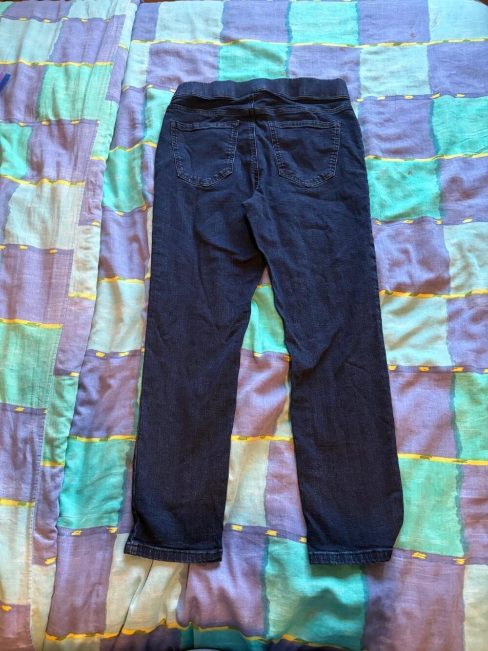 Karen Scott Petite Pull On Dark Wash Straight Leg Jeans Size PM
